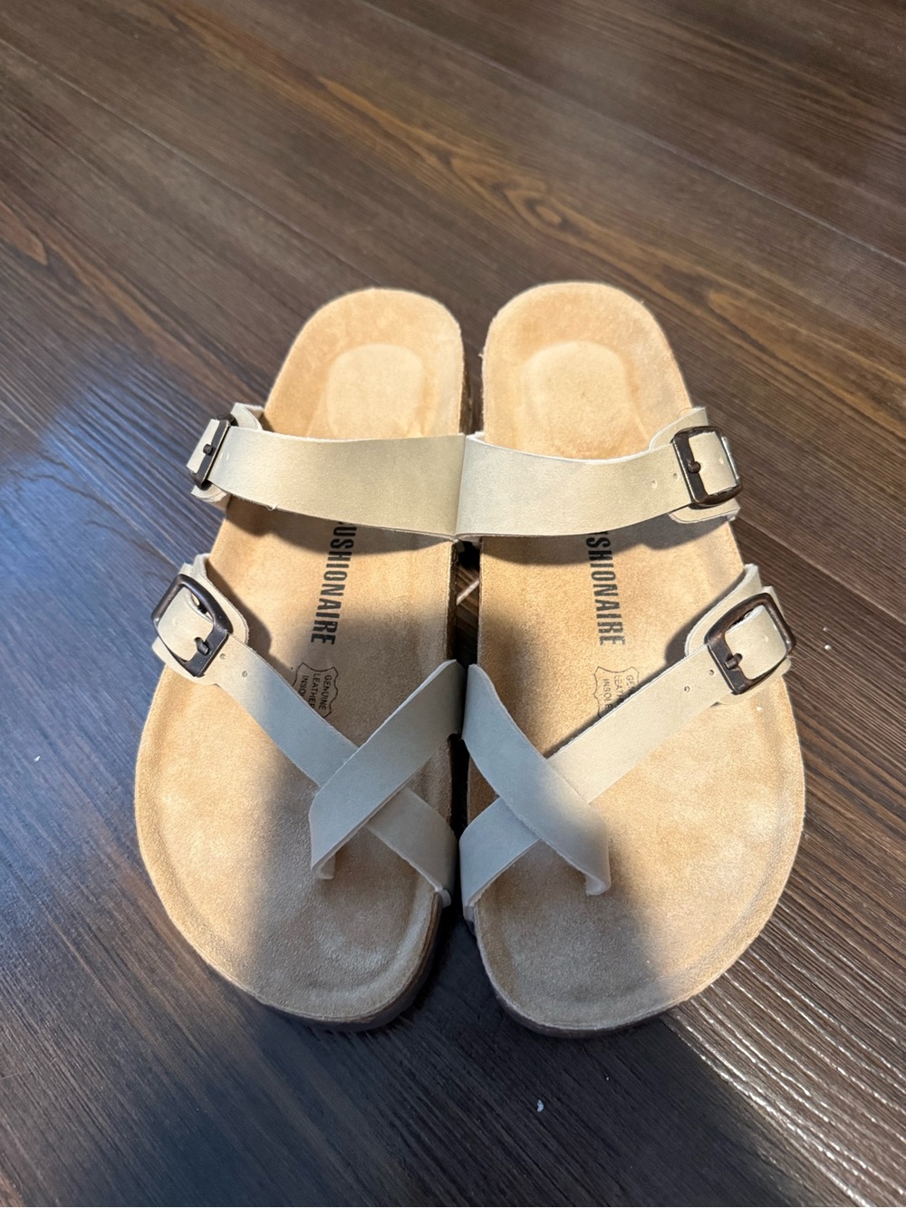 Neutral Beige Women's Double-Strap Sandals